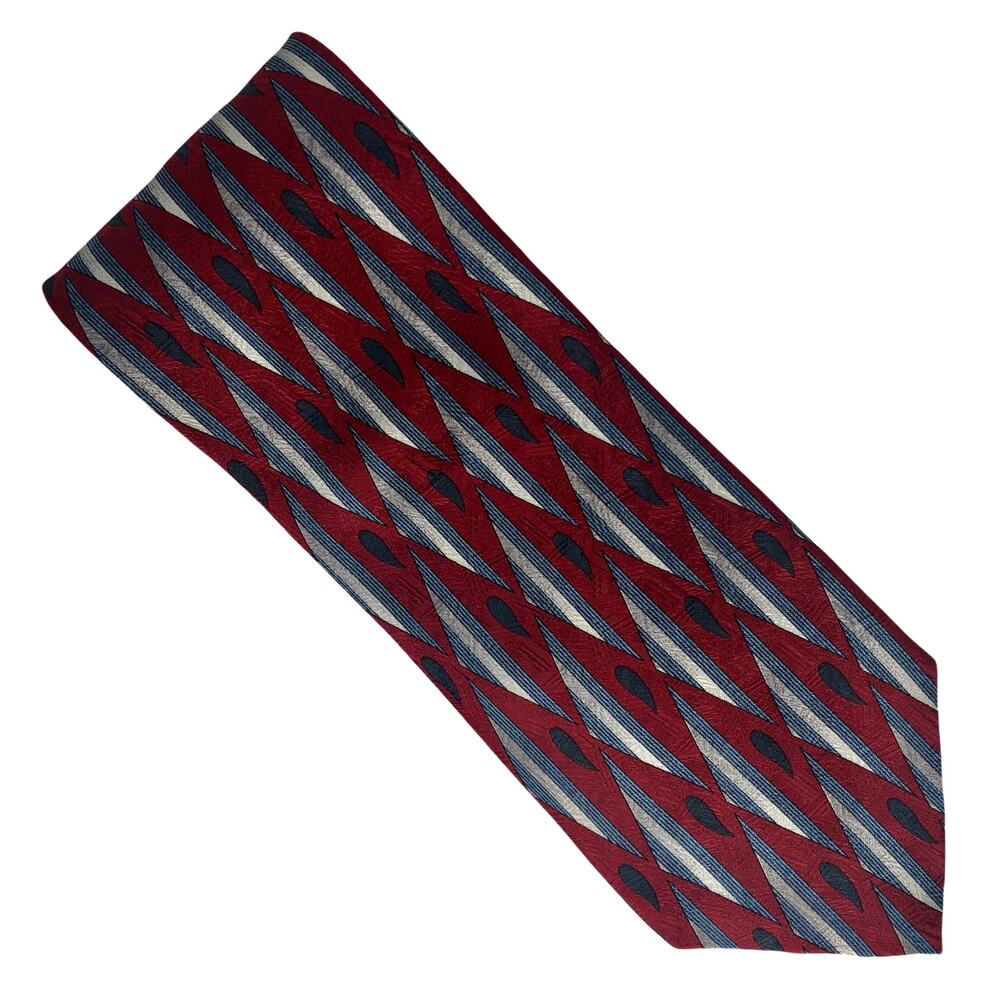 Red Diamond Pattern Tie - image 2